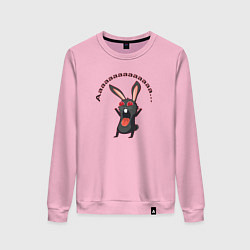 Свитшот хлопковый женский Черный кролик вопит, цвет: светло-розовый