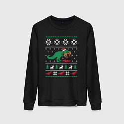 Женский свитшот Новогодний тирекс - ugly sweater