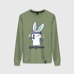 Свитшот хлопковый женский Gym bunny, цвет: авокадо