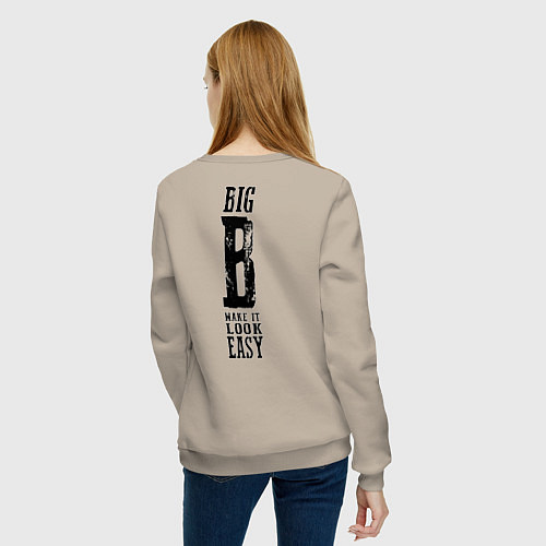 Женский свитшот Big B - make it look easy / Миндальный – фото 4
