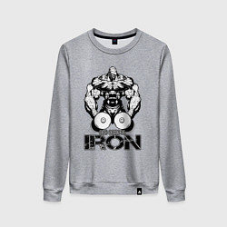 Свитшот хлопковый женский Old school iron, цвет: меланж