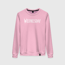 Свитшот хлопковый женский Wednesday Logo, цвет: светло-розовый