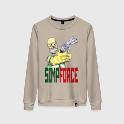 Женский свитшот Гомер Симпсон с револьвером