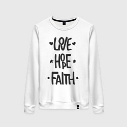 Женский свитшот Love hope faith