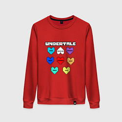Свитшот хлопковый женский Undertale - души 8 людей, цвет: красный