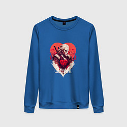 Свитшот хлопковый женский Witcher: Geralt and heart, цвет: синий