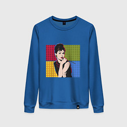 Свитшот хлопковый женский Audrey Hepburn, цвет: синий
