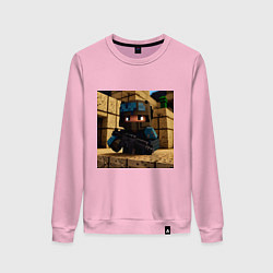 Свитшот хлопковый женский Counter Strike в стиле Minecraft, цвет: светло-розовый