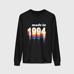 Свитшот хлопковый женский Made in 1994 liquid art, цвет: черный
