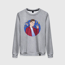 Свитшот хлопковый женский Игорь Геймер М, цвет: меланж