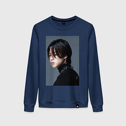 Свитшот хлопковый женский Dark side Jimin, цвет: тёмно-синий