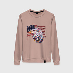 Свитшот хлопковый женский American eagle, цвет: пыльно-розовый