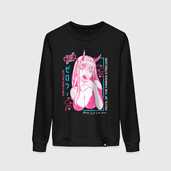Свитшот хлопковый женский Zero Two anime, цвет: черный