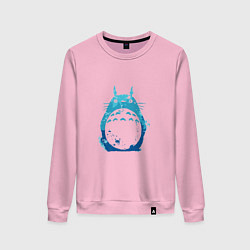 Свитшот хлопковый женский Blue Totoro, цвет: светло-розовый