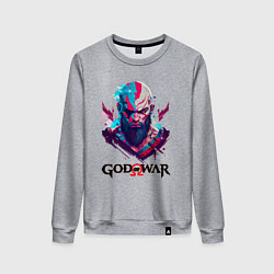 Свитшот хлопковый женский God of War, Kratos, цвет: меланж