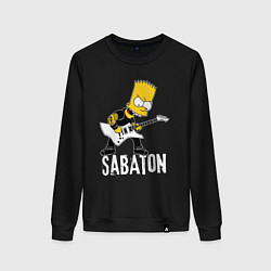 Свитшот хлопковый женский Sabaton Барт Симпсон рокер, цвет: черный