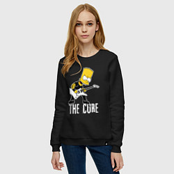 Свитшот хлопковый женский The Cure Барт Симпсон рокер, цвет: черный — фото 2