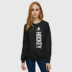Свитшот хлопковый женский Hockey, цвет: черный — фото 2