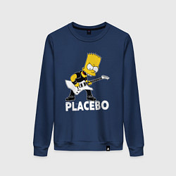 Свитшот хлопковый женский Placebo Барт Симпсон рокер, цвет: тёмно-синий