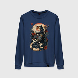 Женский свитшот Самурай кот