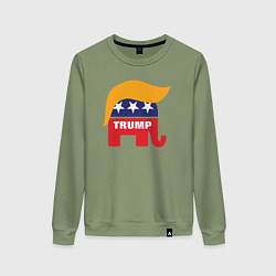 Свитшот хлопковый женский Trump elephant, цвет: авокадо