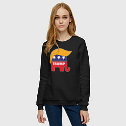 Свитшот хлопковый женский Trump elephant, цвет: черный — фото 2