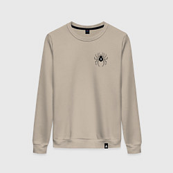 Свитшот хлопковый женский Паук 5, цвет: миндальный