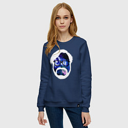 Свитшот хлопковый женский Космический Миядзаки, цвет: тёмно-синий — фото 2