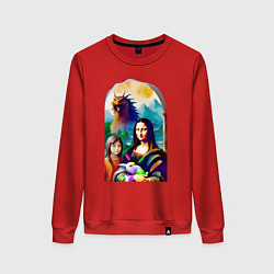 Женский свитшот Gioconda with her daughter and a dragon