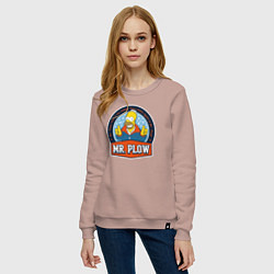 Свитшот хлопковый женский Mr Plow, цвет: пыльно-розовый — фото 2