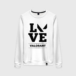 Свитшот хлопковый женский Valorant love classic, цвет: белый