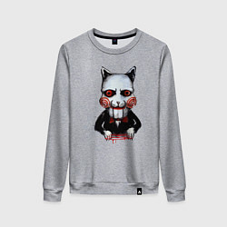 Свитшот хлопковый женский Want to play a game, цвет: меланж