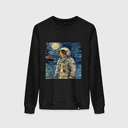 Женский свитшот Космонавт на луне в стиле Ван Гог