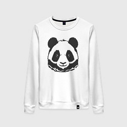 Свитшот хлопковый женский Панда бамбуковый медведь, цвет: белый