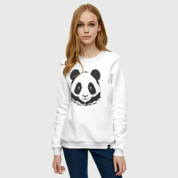 Свитшот хлопковый женский Панда бамбуковый медведь, цвет: белый — фото 2