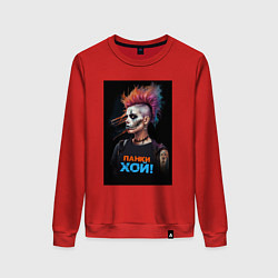 Свитшот хлопковый женский Девушка панки хой, цвет: красный
