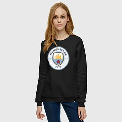 Свитшот хлопковый женский Manchester City FC, цвет: черный — фото 2