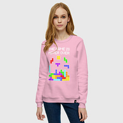 Свитшот хлопковый женский Tetris - the game is never over, цвет: светло-розовый — фото 2