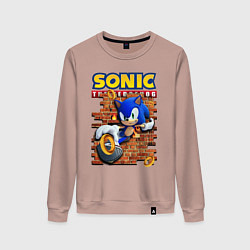 Свитшот хлопковый женский Соник ёж, цвет: пыльно-розовый