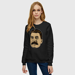 Свитшот хлопковый женский Сталин СССР, цвет: черный — фото 2