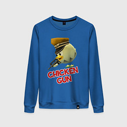 Свитшот хлопковый женский Chicken Gun logo, цвет: синий