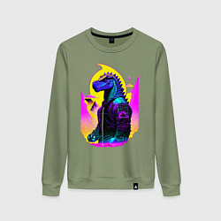 Женский свитшот Cool dinosaur - cyberpunk - neural network