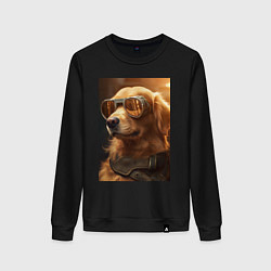 Женский свитшот Золотистый ретривер в золотых очках