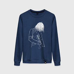 Свитшот хлопковый женский Kurt Cobain grunge, цвет: тёмно-синий
