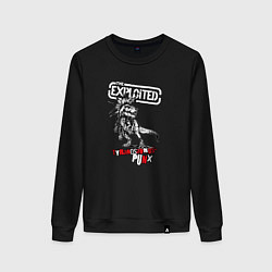 Свитшот хлопковый женский The Exploited Tyranosavros Punx, цвет: черный