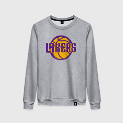 Свитшот хлопковый женский Lakers ball, цвет: меланж