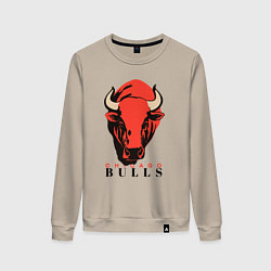 Свитшот хлопковый женский Chicago bull, цвет: миндальный