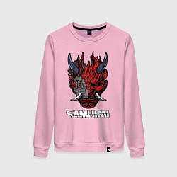 Свитшот хлопковый женский Samurai logo, цвет: светло-розовый