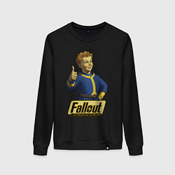 Свитшот хлопковый женский Real vault boy, цвет: черный