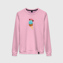 Свитшот хлопковый женский Голубое и шоколадное мороженое, цвет: светло-розовый